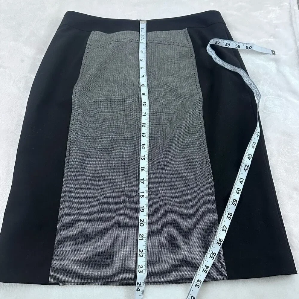 Tribal Women's 8 Colorblock Stretch Pencil Skirt Black Gray Office Career‎ Wear